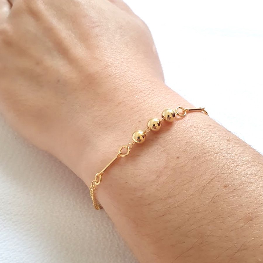 PULSEIRA FEMININA COM TRÊS BOLINHAS LISAS