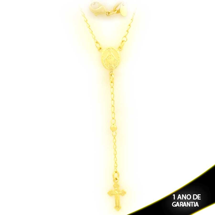 CORRENTE TERÇO COM ONZE BOLINHAS 3MM E NOSSA SENHORA DAS GRA