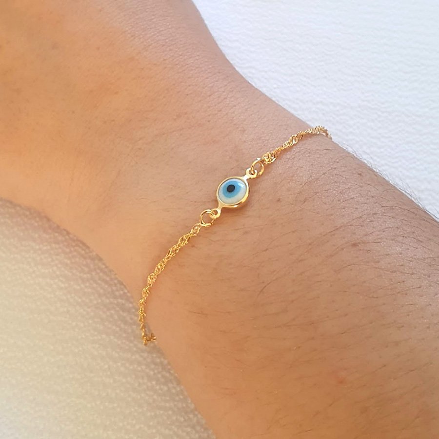 PULSEIRA FEMININA TORCIDA COM OLHO GREGO