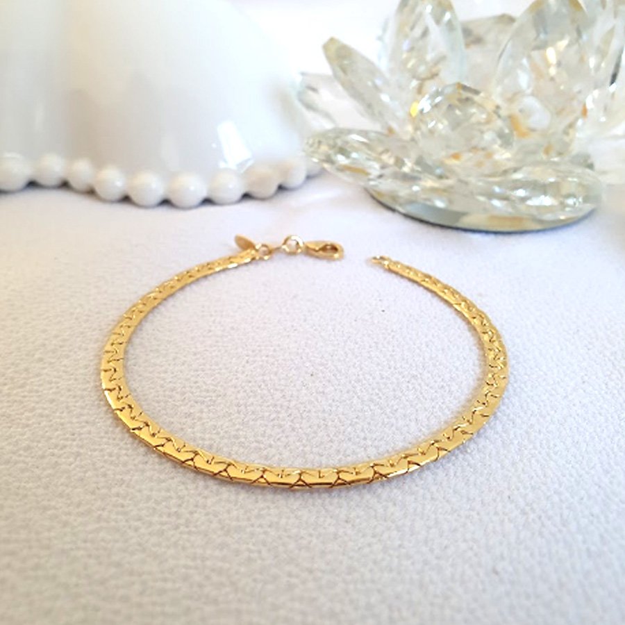 PULSEIRA FEMININA MALHA TRABALHADA 3MM 19,5CM