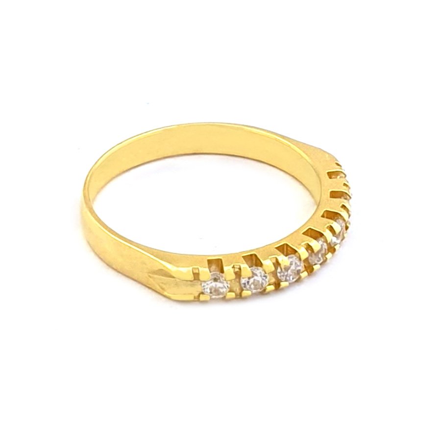 ANEL MEIA ALIANÇA COM SETE ZIRCÔNIAS