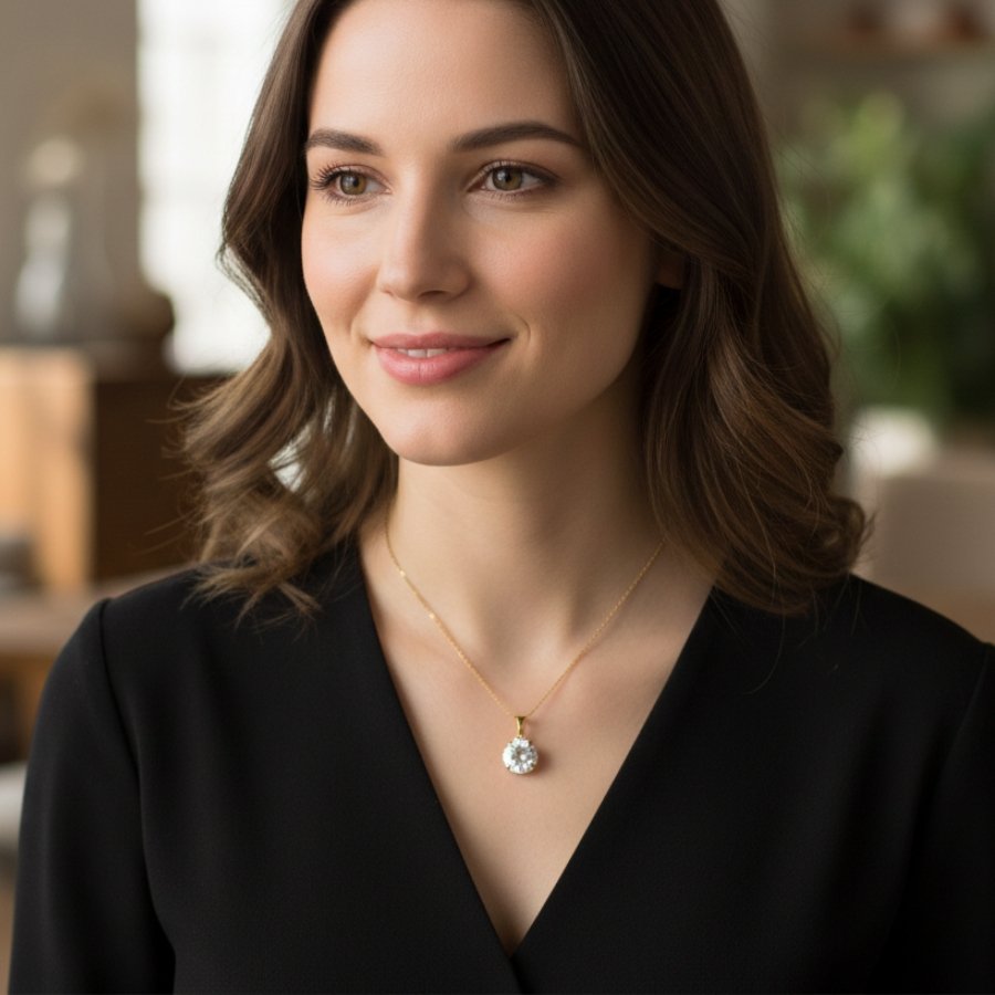 PINGENTE ZIRCÔNIA REDONDA