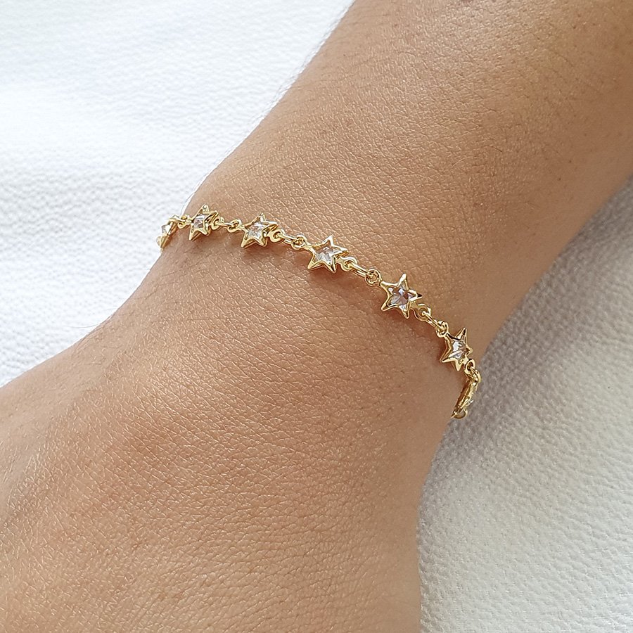 PULSEIRA INFANTIL ESTRELAS COM ZIRCÔNIAS
