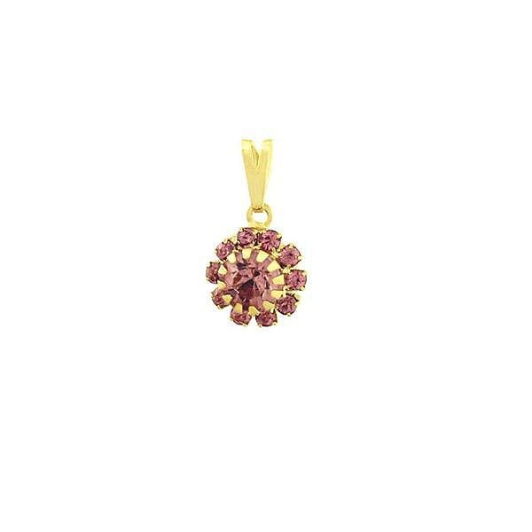 PINGENTE FLOR COM STRASS COLORIDO