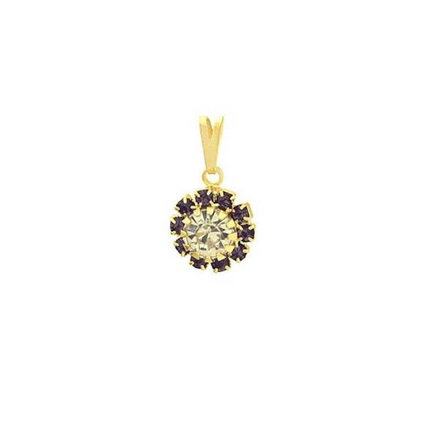 PINGENTE FLOR COM STRASS COLORIDO