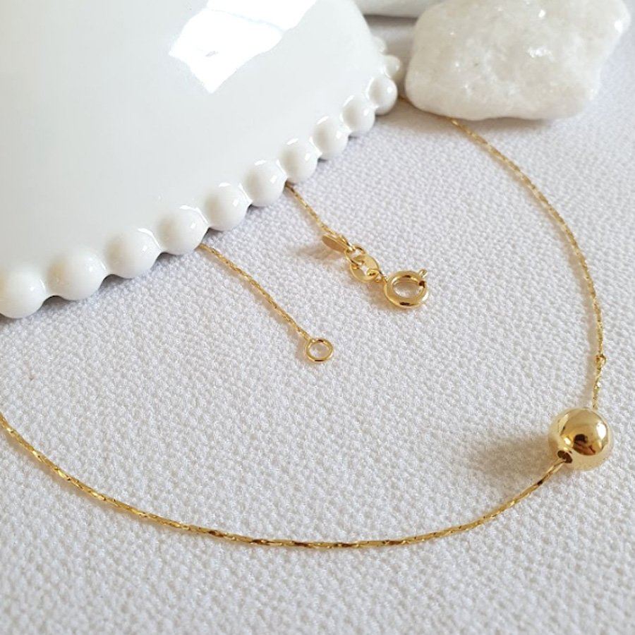 CORRENTE FEMININA FIO L90 COM BOLINHA LISA