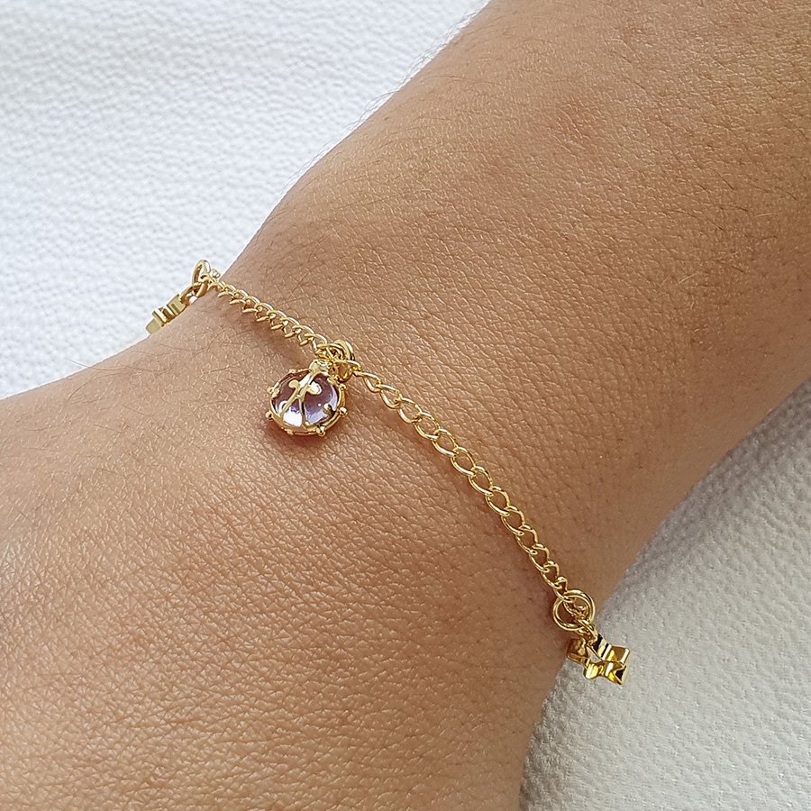 PULSEIRA INFANTIL DUAS ESTRELAS E UMA JOANINHA 15CM