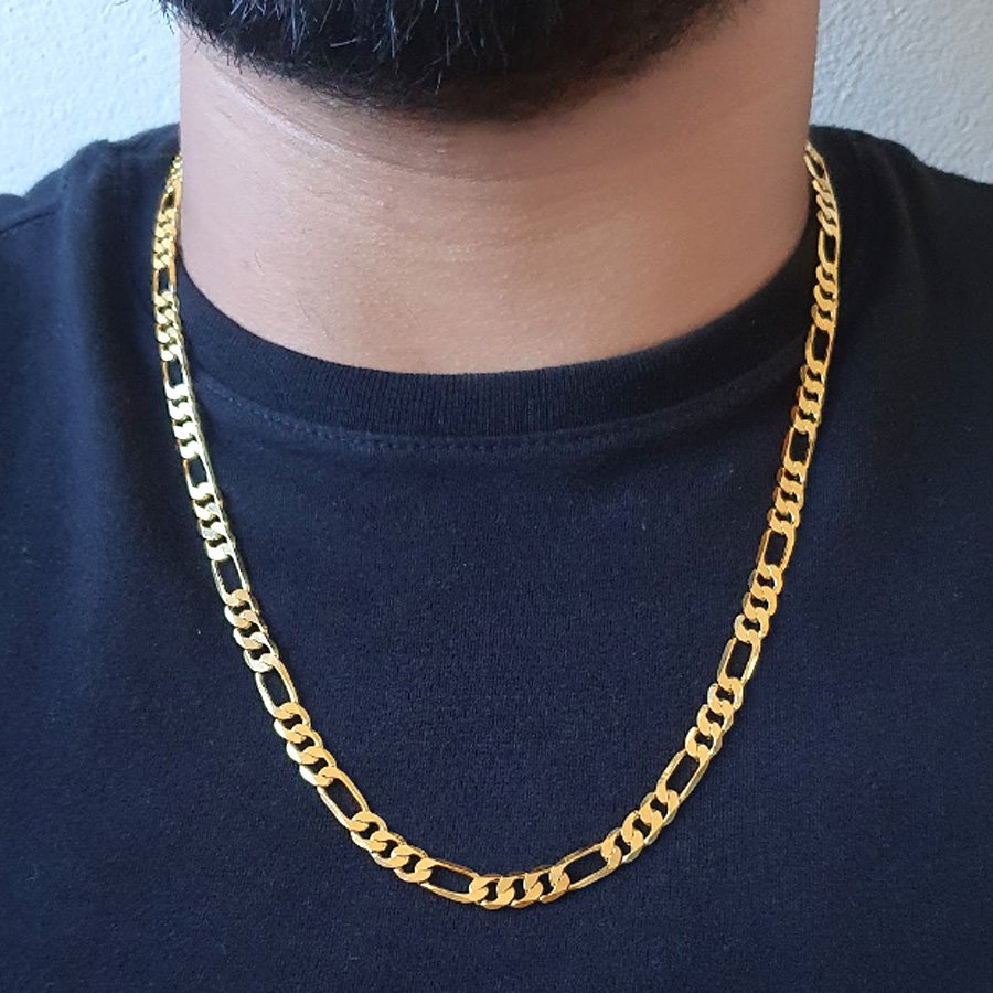CORRENTE MASCULINA DIAMANTADA 3X1 ACHATADA