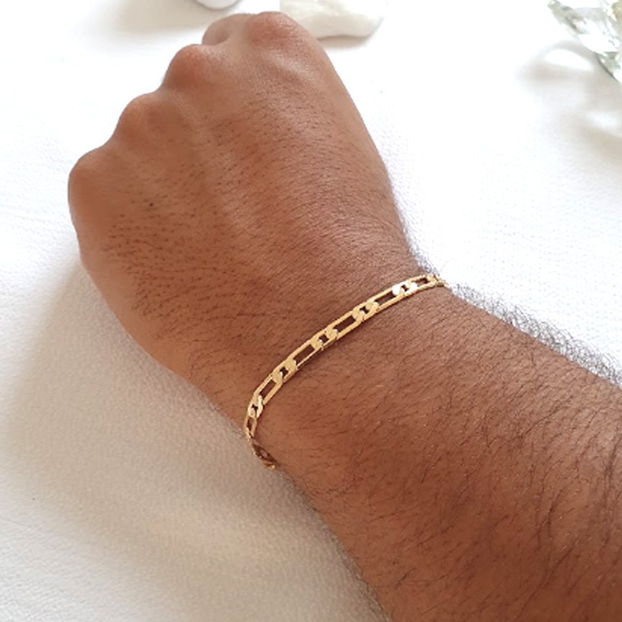 PULSEIRA MASCULINA 1X1 ACHATADA 4MM 20CM