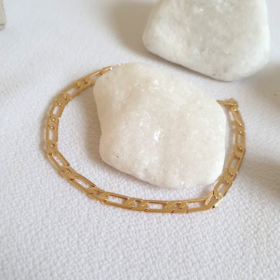 PULSEIRA MASCULINA 1X1 ACHATADA 4MM 20CM