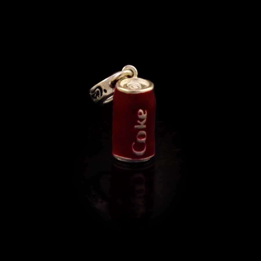 PINGENTE BERLOQUE PRATA 925 LATA DE COCA-COLA COM RESINA