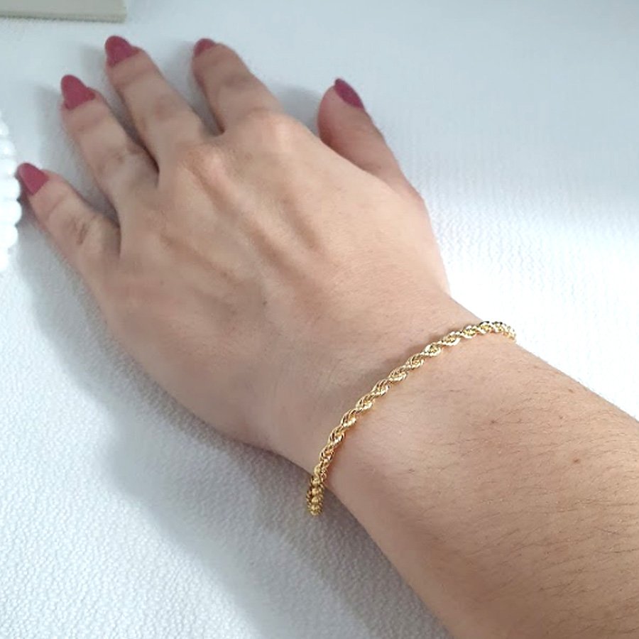 PULSEIRA FEMININA CORDÃO BAIANO 3MM 18CM