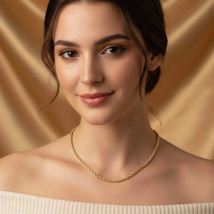 CORRENTE FEMININA CORDÃO BAIANO 2MM 50CM