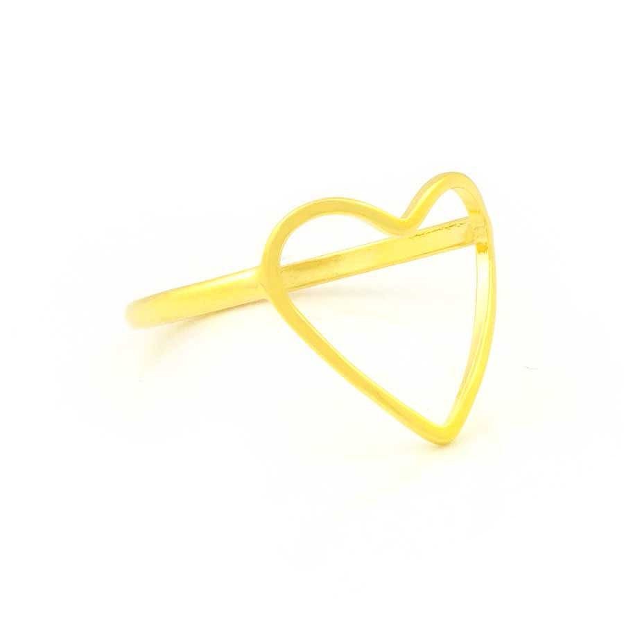 ANEL DE CORAÇÃO FINO VAZADO