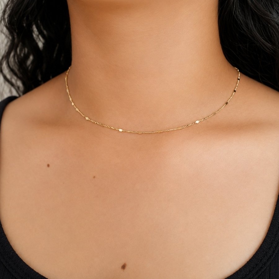 CORRENTE FEMININA COM CORAÇÕES LISOS 40CM MAIS 5CM DE EXT