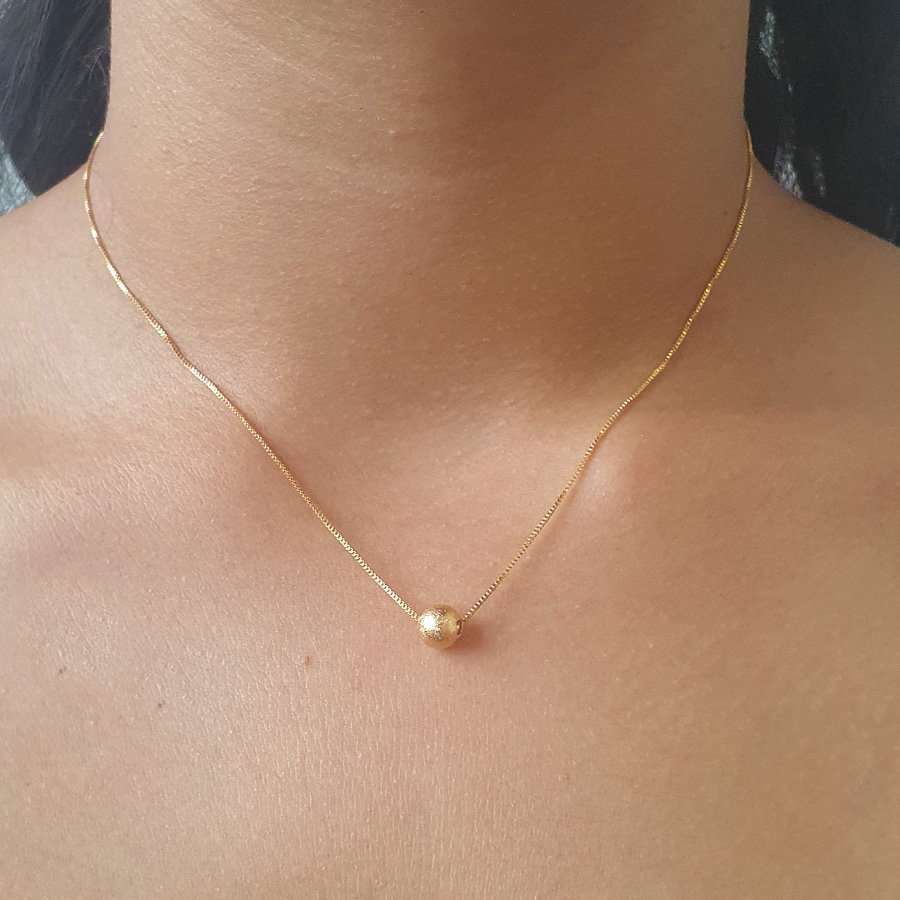 CORRENTE FEMININA FIO ITALIANO COM BOLA FOSCA