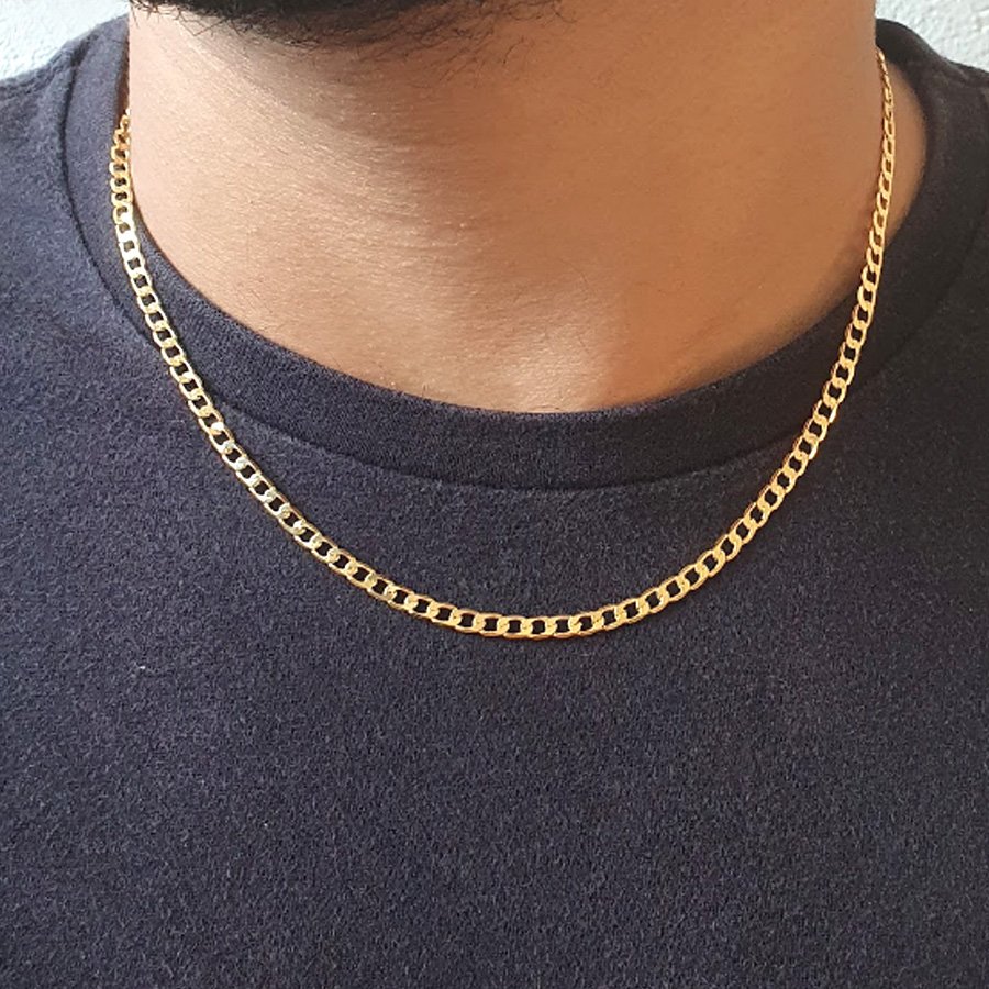 CORRENTE MASCULINA DIAMANTADA 4MM 50CM