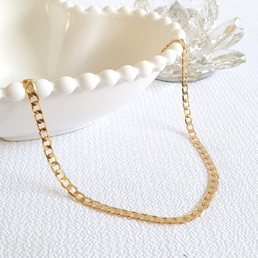 CORRENTE MASCULINA DIAMANTADA 4MM 50CM