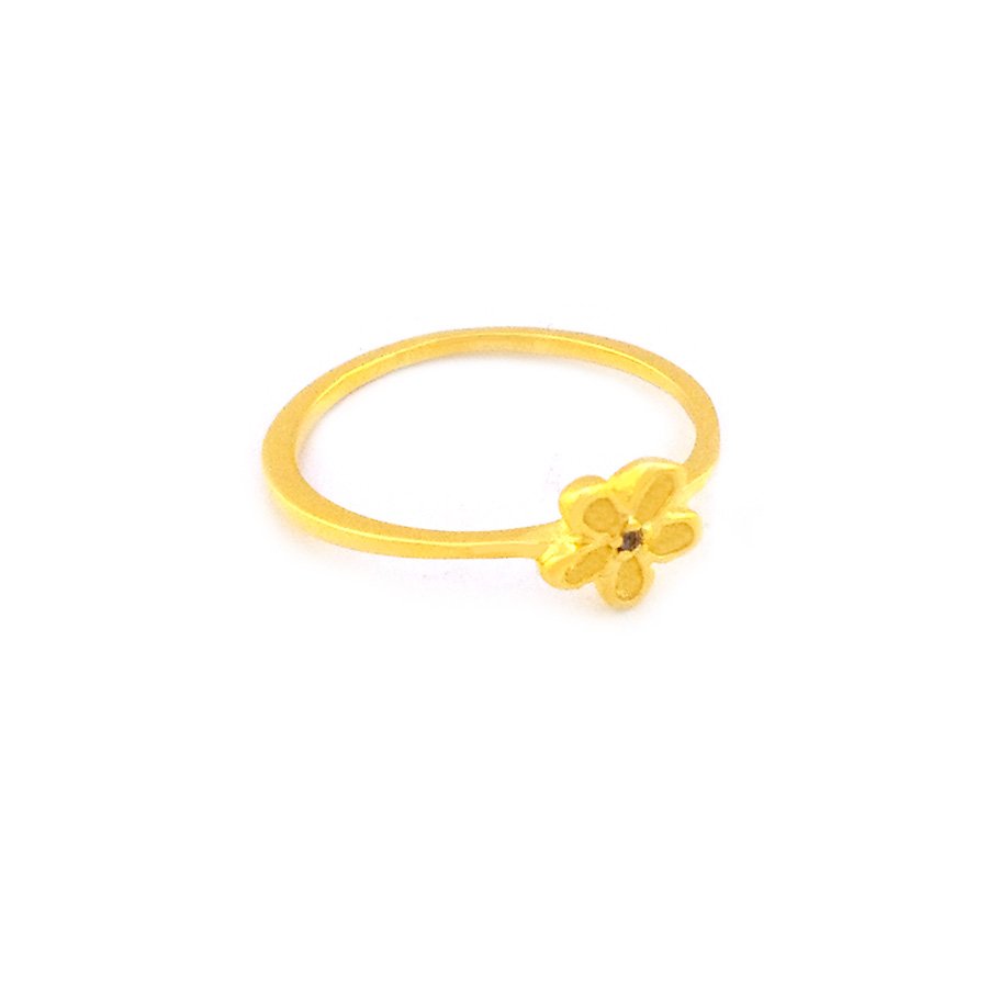ANEL FALANGE FLOR COM ZIRCONIA NO MEIO