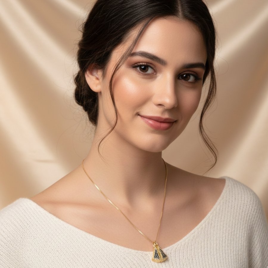 CORRENTE FEMININA N. S. APARECIDA COM ZIRCONIAS 45CM