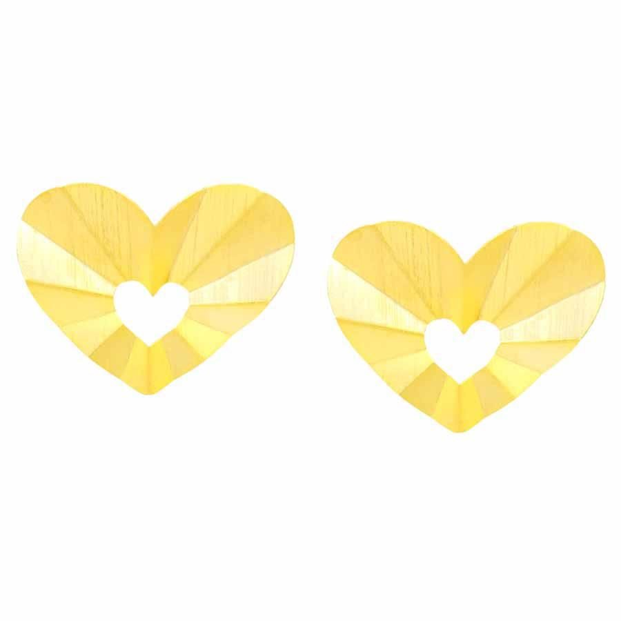 BRINCO COM DESIGN DE CORAÇÃO DOURADO LISO
