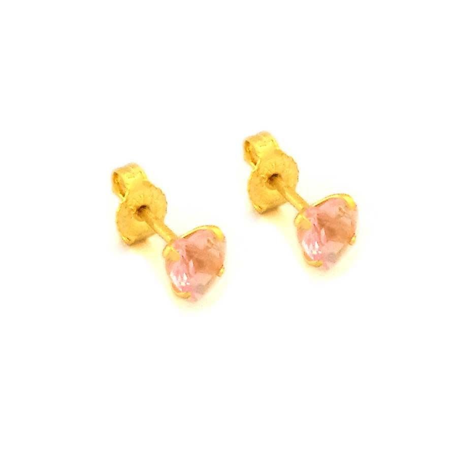 BRINCO CORAÇÃO DE ZIRCÔNIA COM QUATRO GARRINHAS 5MM