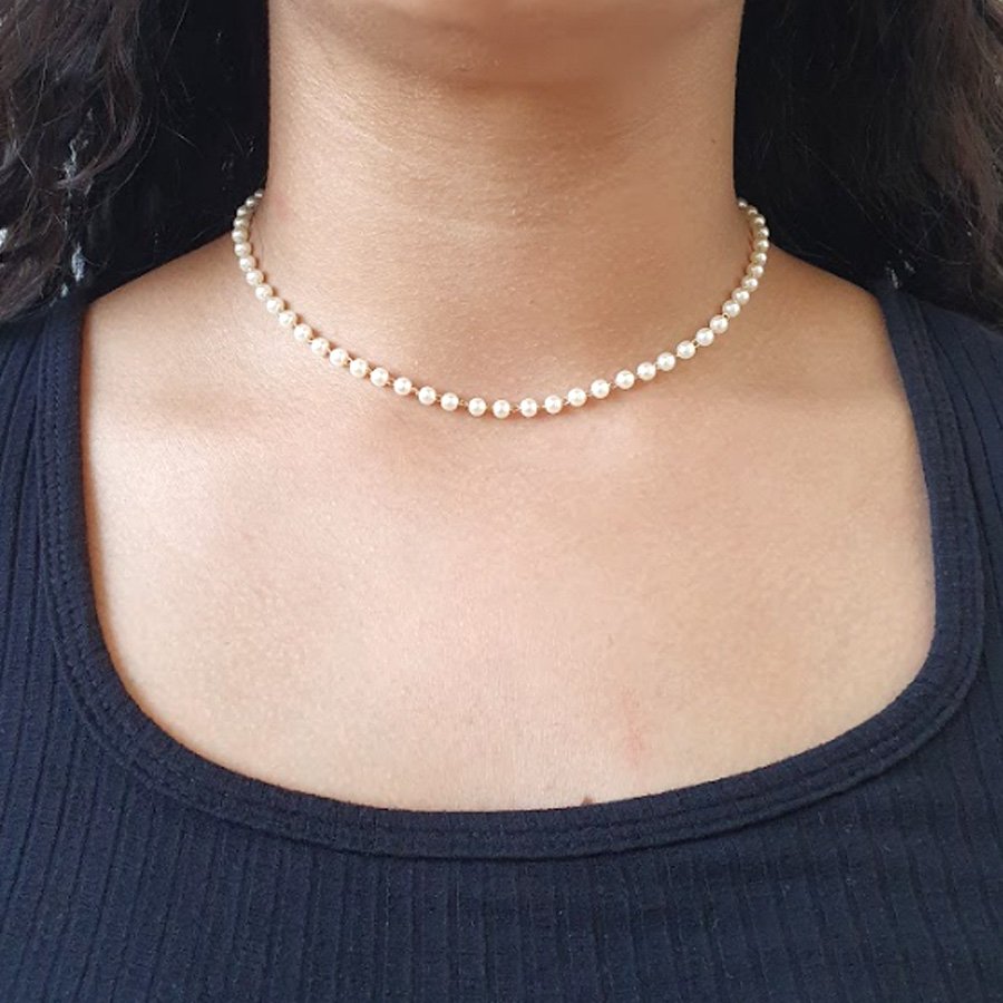 CORRENTE FEMININA DE MALHA DE PÉROLA