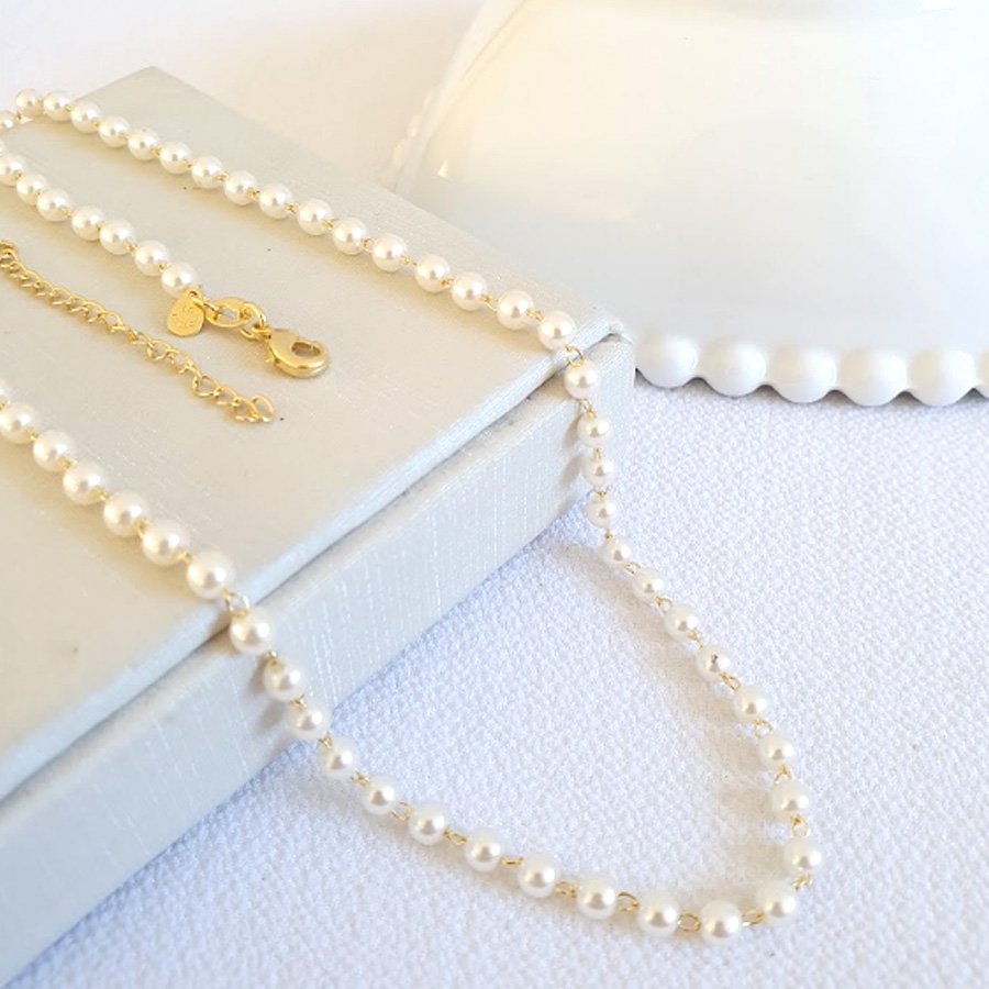 CORRENTE FEMININA DE MALHA DE PÉROLA