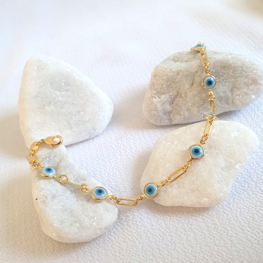 PULSEIRA FEMININA COM SETE OLHO GREGO