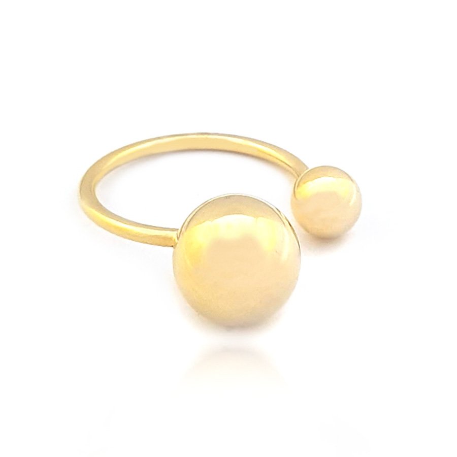 ANEL COM DUAS BOLINHAS LISA