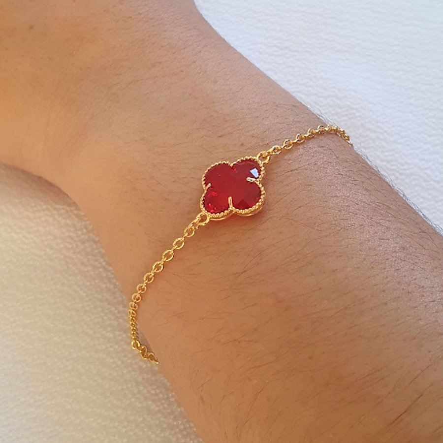 PULSEIRA FEMININA FINA COM TREVO