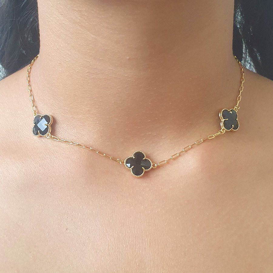 CORRENTE FEMININA CARTIER COM TRÊS TREVOS