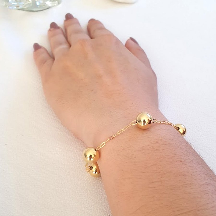 PULSEIRA FEMININA COM QUATRO BOLINHAS LISA