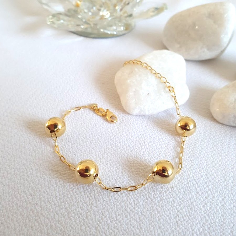 PULSEIRA FEMININA COM QUATRO BOLINHAS LISA