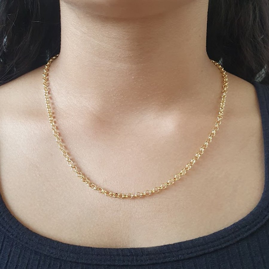 CORRENTE FEMININA ELO PORTUGUÊS 4MM 45CM