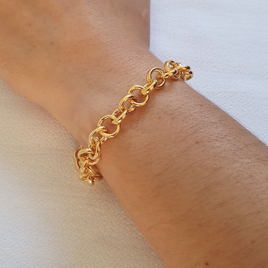 PULSEIRA FEMININA ELOS REDONDOS LISO 9MM 21CM