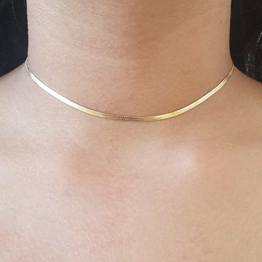 CORRENTE FEMININA FITA LISA 2,5MM 36CM