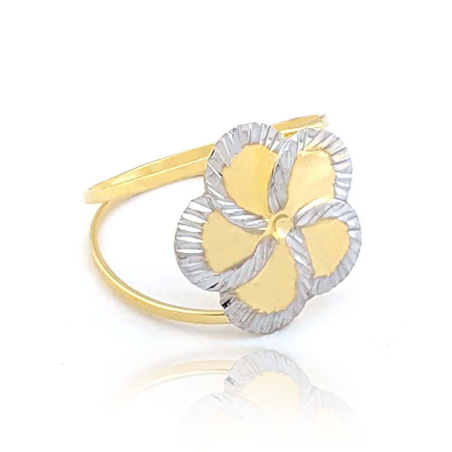 ANEL DE FLOR COM RÓDIO E DIAMANTADO EM VOLTA