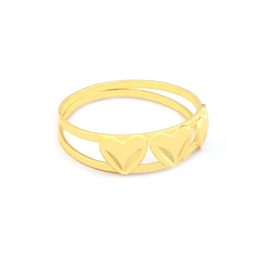 ANEL COM CORAÇÕES DIAMANTADOS