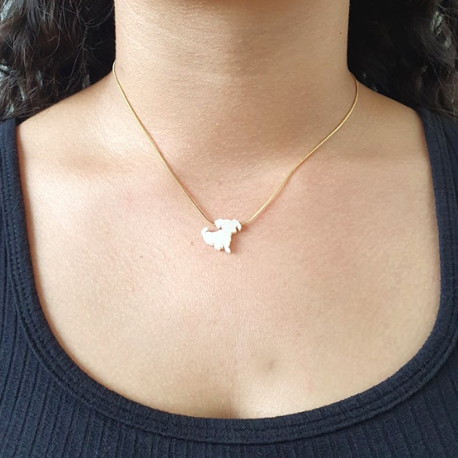 CORRENTE FEMININA RABO DE RATO COM CACHORRO