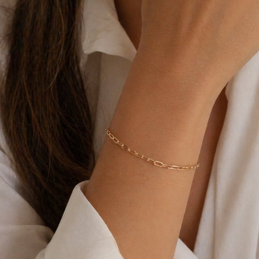 PULSEIRA INFANTIL FINA COM ELOS OVAIS PEQUENOS