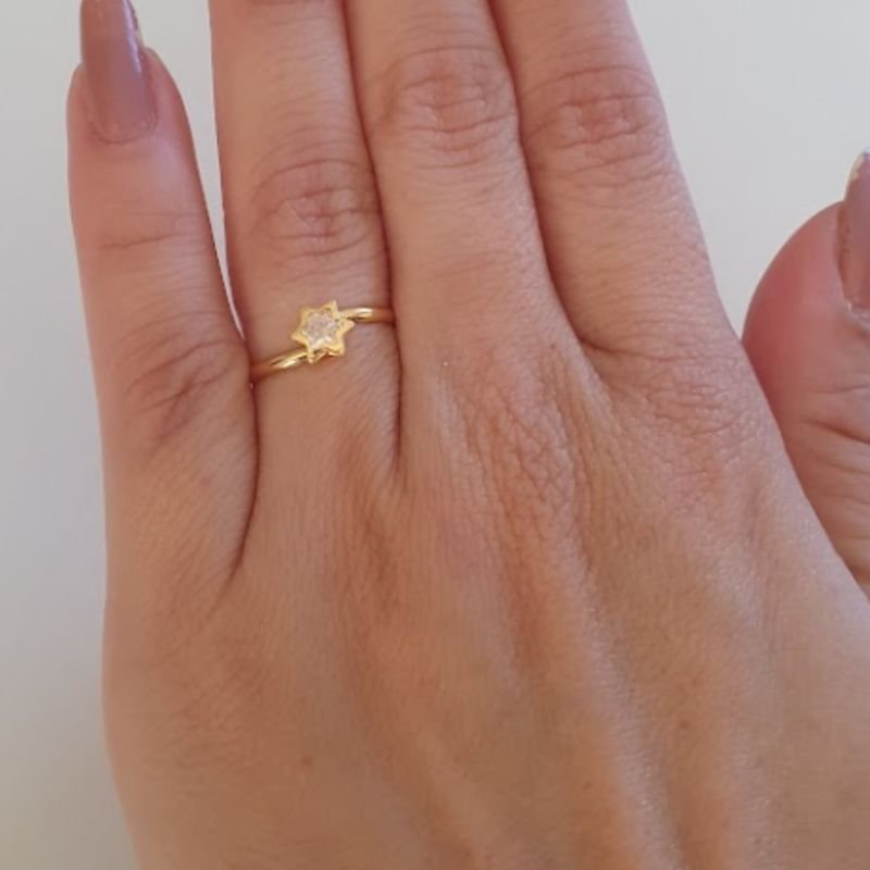 ANEL INFANTIL ESTRELA COM PEDRA DE ZIRCÔNIA