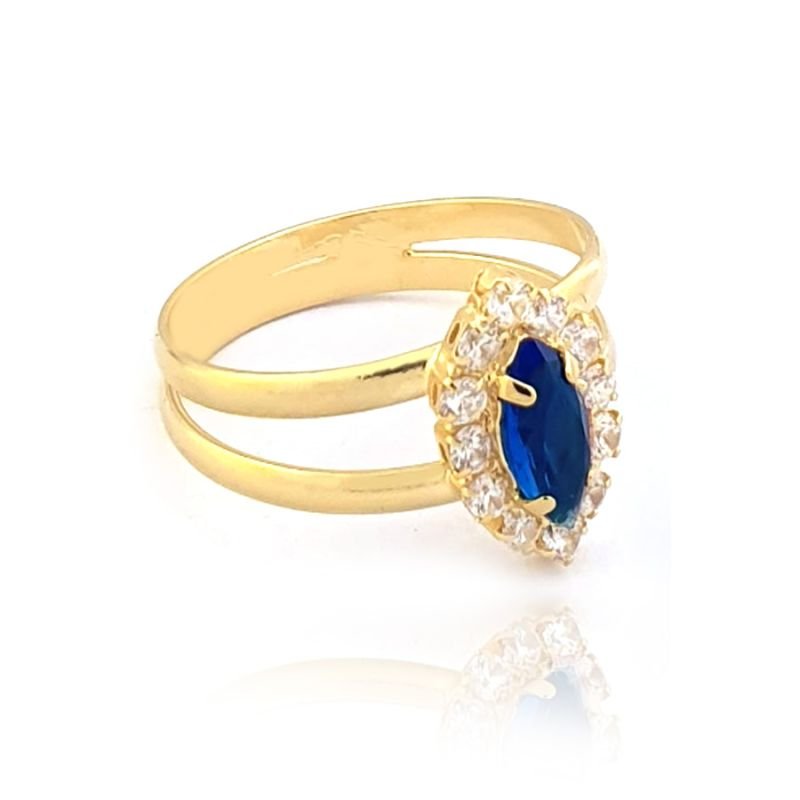 ANEL OVAL DOIS FIOS FINOS COM STRASS