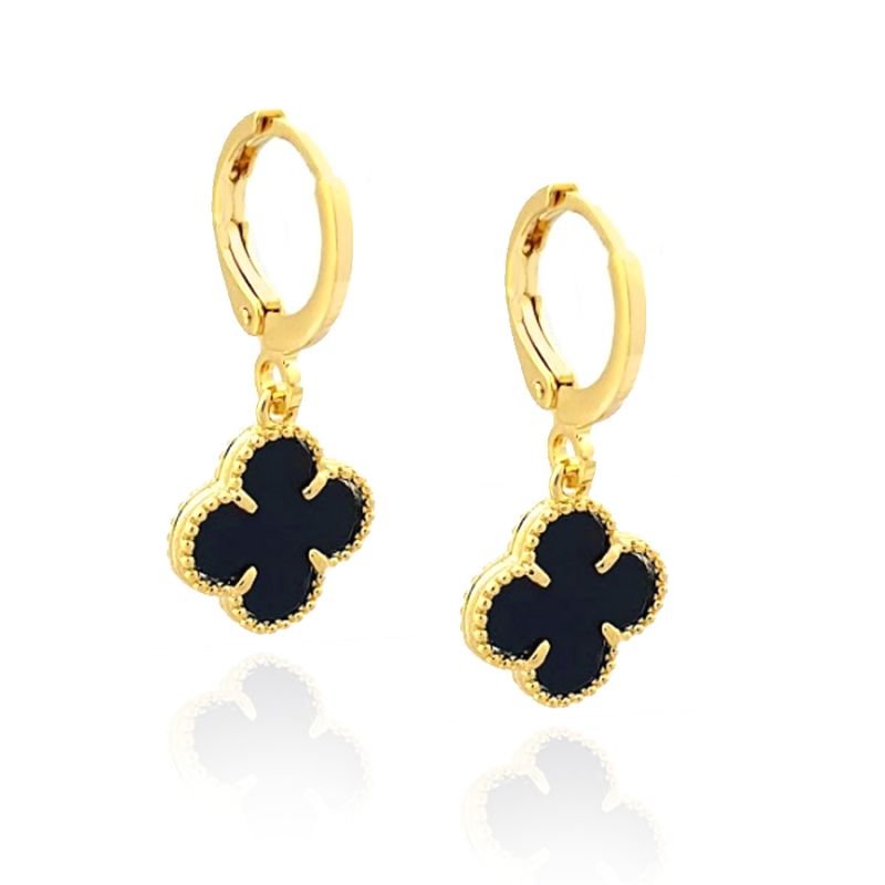 BRINCO ARGOLA FLOR COM MADREPÉROLA