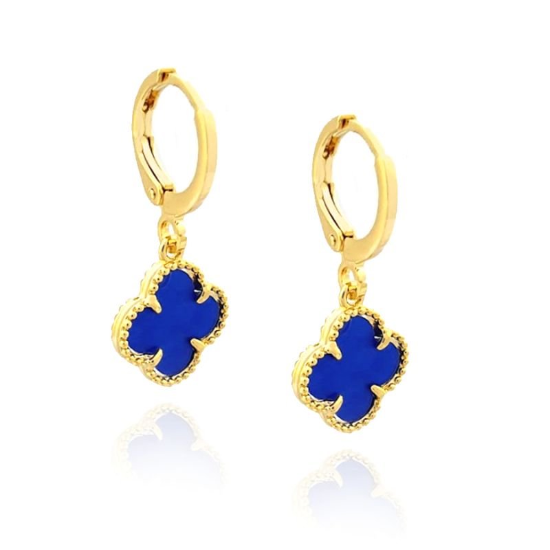 BRINCO ARGOLA FLOR COM MADREPÉROLA