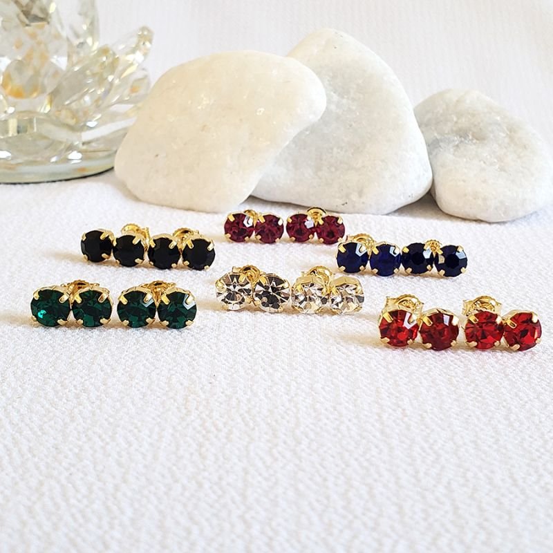 BRINCO DOIS STRASS COLORIDOS