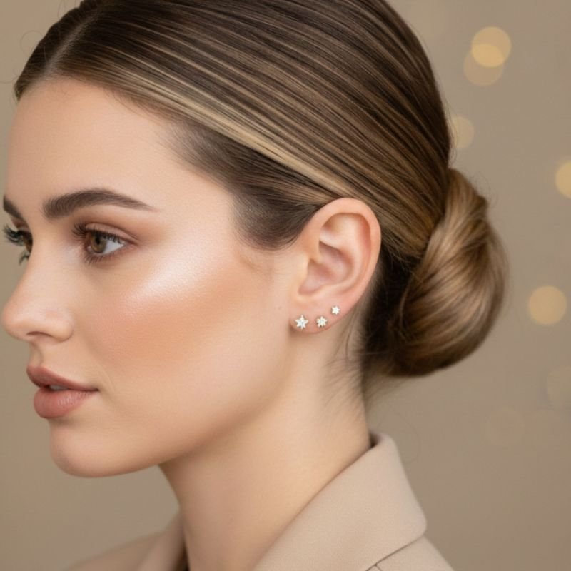 BRINCO ESTRELA DE ZIRCÔNIA - TRIO
