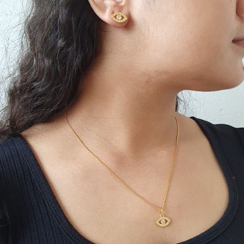 CONJUNTO DE OLHO GREGO COM ZIRCÔNIA