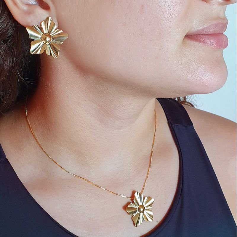 CONJUNTO FLOR LISTRADA