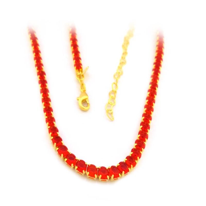 CORRENTE FEMININA CHOKER MALHA DE ZIRCÔNIA COLORIDA